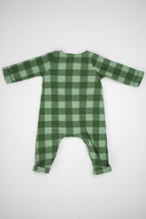 Mudpie Green Plaid Waffle Romper